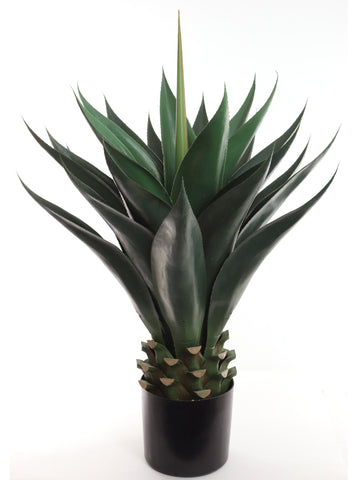 35.4" Artificial Agave Plant with 24 Leaves in Pot - Lifelike Indoor Greenery for Home & Office Decor Pack of 2, Floral Home by Artificial Flowers